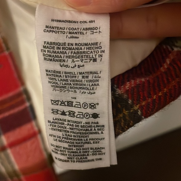 EUC Authentic Girl Bonpoint size 6 plaid virgin wool coat - Picture 4 of 4